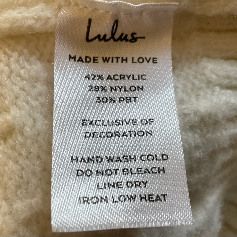 Lulus XS Cream Embroidered Floral Coquette Sweater Cottagecore - Picture 4 of 16